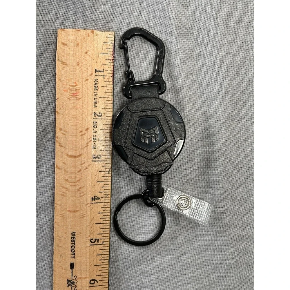 MNGARISTA Retractable‎ Badge Holder, Heavy Duty Carabiner Keychain, Black